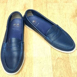 Cole Haan 1928 Nantucket Navy Penny Loafer Leather Skimmer Boat Shoes 5B